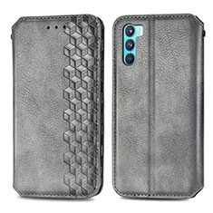 Coque Portefeuille Livre Cuir Etui Clapet S01D pour Oppo K9 Pro 5G Gris