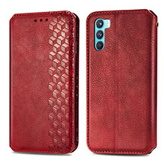 Coque Portefeuille Livre Cuir Etui Clapet S01D pour Oppo K9 Pro 5G Rouge