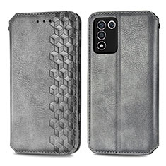 Coque Portefeuille Livre Cuir Etui Clapet S01D pour Oppo K9S 5G Gris