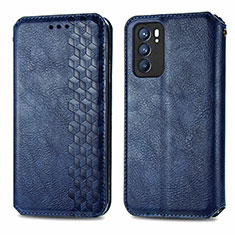 Coque Portefeuille Livre Cuir Etui Clapet S01D pour Oppo Reno6 5G Bleu