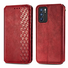 Coque Portefeuille Livre Cuir Etui Clapet S01D pour Oppo Reno6 5G Rouge