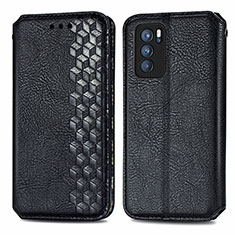 Coque Portefeuille Livre Cuir Etui Clapet S01D pour Oppo Reno6 Pro 5G India Noir