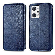 Coque Portefeuille Livre Cuir Etui Clapet S01D pour Oppo Reno7 A Bleu