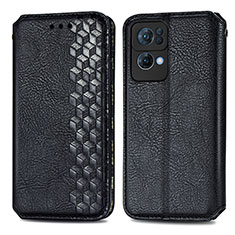 Coque Portefeuille Livre Cuir Etui Clapet S01D pour Oppo Reno7 Pro 5G Noir