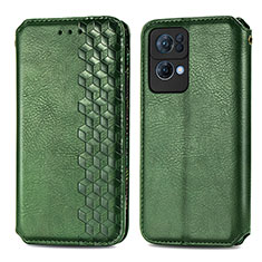 Coque Portefeuille Livre Cuir Etui Clapet S01D pour Oppo Reno7 Pro 5G Vert