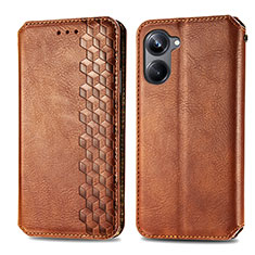 Coque Portefeuille Livre Cuir Etui Clapet S01D pour Realme 10 Pro 5G Marron