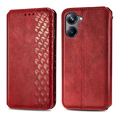 Coque Portefeuille Livre Cuir Etui Clapet S01D pour Realme 10 Pro 5G Rouge