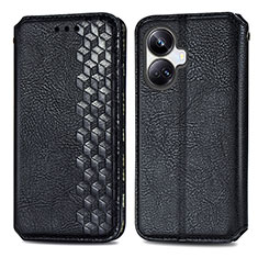 Coque Portefeuille Livre Cuir Etui Clapet S01D pour Realme 10 Pro+ Plus 5G Noir