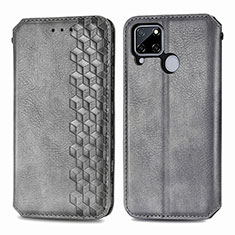 Coque Portefeuille Livre Cuir Etui Clapet S01D pour Realme 7i RMX2193 Gris