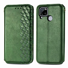 Coque Portefeuille Livre Cuir Etui Clapet S01D pour Realme 7i RMX2193 Vert