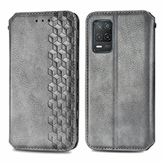 Coque Portefeuille Livre Cuir Etui Clapet S01D pour Realme 8 5G Gris