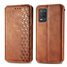 Coque Portefeuille Livre Cuir Etui Clapet S01D pour Realme 8 5G Marron