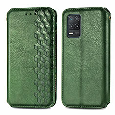 Coque Portefeuille Livre Cuir Etui Clapet S01D pour Realme 8s 5G Vert