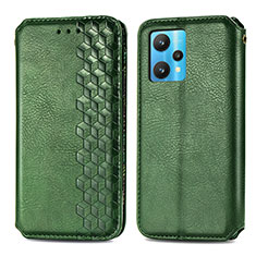 Coque Portefeuille Livre Cuir Etui Clapet S01D pour Realme 9 5G Vert