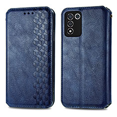 Coque Portefeuille Livre Cuir Etui Clapet S01D pour Realme 9 SE 5G Bleu