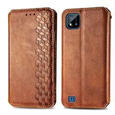 Coque Portefeuille Livre Cuir Etui Clapet S01D pour Realme C11 (2021) Marron