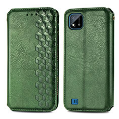 Coque Portefeuille Livre Cuir Etui Clapet S01D pour Realme C11 (2021) Vert