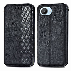 Coque Portefeuille Livre Cuir Etui Clapet S01D pour Realme C30 Noir