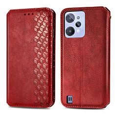 Coque Portefeuille Livre Cuir Etui Clapet S01D pour Realme C31 Rouge