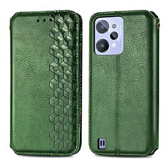 Coque Portefeuille Livre Cuir Etui Clapet S01D pour Realme C31 Vert