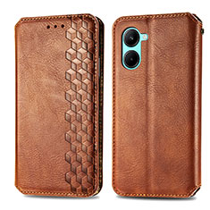 Coque Portefeuille Livre Cuir Etui Clapet S01D pour Realme C33 (2023) Marron