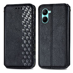 Coque Portefeuille Livre Cuir Etui Clapet S01D pour Realme C33 (2023) Noir