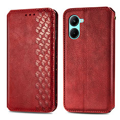 Coque Portefeuille Livre Cuir Etui Clapet S01D pour Realme C33 (2023) Rouge