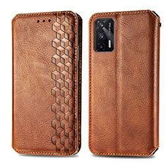 Coque Portefeuille Livre Cuir Etui Clapet S01D pour Realme GT 5G Marron