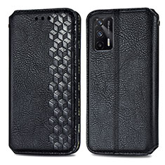 Coque Portefeuille Livre Cuir Etui Clapet S01D pour Realme GT 5G Noir