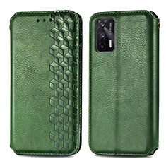 Coque Portefeuille Livre Cuir Etui Clapet S01D pour Realme GT 5G Vert