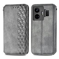 Coque Portefeuille Livre Cuir Etui Clapet S01D pour Realme GT3 5G Gris