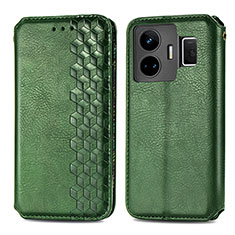 Coque Portefeuille Livre Cuir Etui Clapet S01D pour Realme GT3 5G Vert