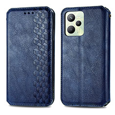 Coque Portefeuille Livre Cuir Etui Clapet S01D pour Realme Narzo 50A Prime Bleu