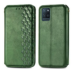 Coque Portefeuille Livre Cuir Etui Clapet S01D pour Realme V11 5G Vert