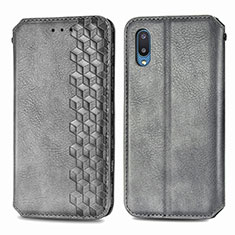 Coque Portefeuille Livre Cuir Etui Clapet S01D pour Samsung Galaxy A02 Gris