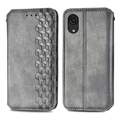 Coque Portefeuille Livre Cuir Etui Clapet S01D pour Samsung Galaxy A03 Core Gris