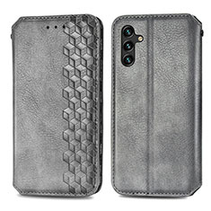 Coque Portefeuille Livre Cuir Etui Clapet S01D pour Samsung Galaxy A04s Gris