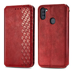 Coque Portefeuille Livre Cuir Etui Clapet S01D pour Samsung Galaxy A11 Rouge