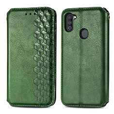 Coque Portefeuille Livre Cuir Etui Clapet S01D pour Samsung Galaxy A11 Vert