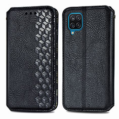 Coque Portefeuille Livre Cuir Etui Clapet S01D pour Samsung Galaxy A12 Nacho Noir