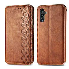 Coque Portefeuille Livre Cuir Etui Clapet S01D pour Samsung Galaxy A13 5G Marron