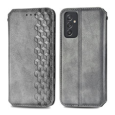 Coque Portefeuille Livre Cuir Etui Clapet S01D pour Samsung Galaxy A15 5G Gris