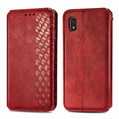 Coque Portefeuille Livre Cuir Etui Clapet S01D pour Samsung Galaxy A21 SC-42A Rouge