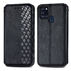 Coque Portefeuille Livre Cuir Etui Clapet S01D pour Samsung Galaxy A21s Noir