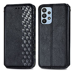 Coque Portefeuille Livre Cuir Etui Clapet S01D pour Samsung Galaxy A23 5G Noir