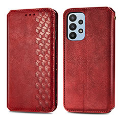 Coque Portefeuille Livre Cuir Etui Clapet S01D pour Samsung Galaxy A23 5G Rouge