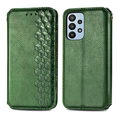 Coque Portefeuille Livre Cuir Etui Clapet S01D pour Samsung Galaxy A23 5G Vert