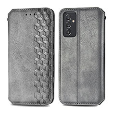 Coque Portefeuille Livre Cuir Etui Clapet S01D pour Samsung Galaxy A24 4G Gris