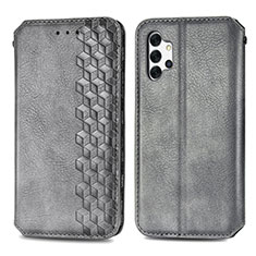 Coque Portefeuille Livre Cuir Etui Clapet S01D pour Samsung Galaxy A32 4G Gris