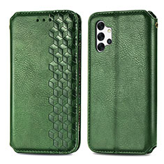 Coque Portefeuille Livre Cuir Etui Clapet S01D pour Samsung Galaxy A32 5G Vert